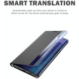 Voor Huawei P40 Lite E/Y7P/Honor 9C side display met magnetic / bracket functie / slaapfunctie Plain Texture Cloth + PC Flip Case(Zwart)