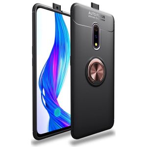 Metalen ring houder 360 graden roterende TPU Case voor OPPO Realme X/K3 (zwart + Rose goud)