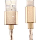 Brei structuur USB naar USB-C / Type-C Data Sync laad Kabel  Kabel Lengte: 1m  Voor Samsung Galaxy S8 &amp; S8 PLUS / LG G6 / Huawei P10 &amp; P10 Plus / Oneplus 5 / Xiaomi Mi6 &amp; Max 2 / en andere Smartphones(Goud)