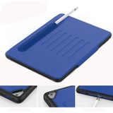 Voor iPad 9.7 Multifunctionele Tablet PC Beschermleerhoes met Bracket &amp; Card Slots &amp; Pen Slot &amp; Wake-up / Sleep Function(Blauw)