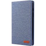 Voor Galaxy tab A 8.0 T290/T295 (2019) doek Teature horizontale Flip PU lederen draagtas met houder &amp; kaartsleuven (Deep Blue)