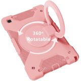 Voor Samsung Tab A7 10.4 (2020) T500/T505 PC + Silicone Shockproof Combinatie geval met 360 Graden Roterende Houder &amp; Handvat &amp; Schouderriem (Rose Gold +Rose Gold)