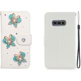 Voor Galaxy S10 Lite horizontale flip solid color steentjes lederen behuizing met kaartsleuf &amp; portemonnee &amp; houder(drie vlinders)