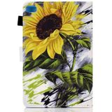 Geschilderd patroon TPU horizontale flip lederen beschermhoes voor iPad mini / mini 2 / mini 3 / mini 4 (sun flower)