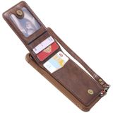 Voor iPhone 6 Vertical Flip Shockproof Leather Protective Case met Short Rope  Support Card Slots &amp; Bracket &amp; Photo Holder &amp; Wallet Function(Coffee)