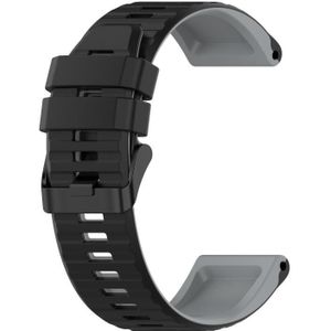 Voor Garmin Forerunner 945 22mm Silicone Mixing Color Watch Strap (zwart + grijs)