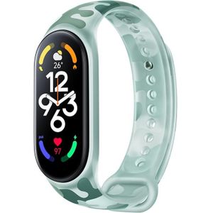 Voor Xiaomi Mi Band 7 Originele Xiaomi Camouflage Silicone Watch Band (Green)