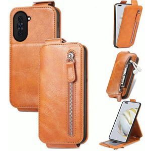 Voor Huawei Nova 10 Pro Zipper Wallet Vertical Flip Leather Phone Case (Bruin)