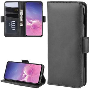 Voor Galaxy S10 5G Double Buckle Crazy Horse Business Mobiele Telefoon Holster met Card Wallet Bracket Functie (Zwart)