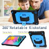 Voor Samsung Galaxy Tab A 10.1 (2019)/T515 360 Graden Rotatie Draaitafel Contrast Kleur Robot Schokbestendig Siliconen + PC Beschermhoes met Houder (Zwart + Blauw)