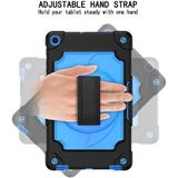 Voor Samsung Galaxy Tab A 10.1 (2019)/T515 360 Graden Rotatie Draaitafel Contrast Kleur Robot Schokbestendig Siliconen + PC Beschermhoes met Houder (Zwart + Blauw)