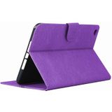 Voor iPad mini 4 ingedrukt bloemen vlinder patroon horizontale Flip PU lederen draagtas met magnetische Buckle &amp; houder &amp; Card Slots &amp; Wallet(Purple)