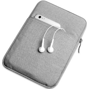 Schokbestendig canvas + ruimte katoen + pluche beschermende tas voor iPad Mini 5 2019 (lichtgrijs)