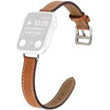 Single Circle 14mm Screw Style Leather Replacement Strap Watchband For Apple Watch Series 6 &amp; SE &amp; 5 &amp; 4 44mm / 3 &amp; 2 &amp; 1 42mm(Brown)