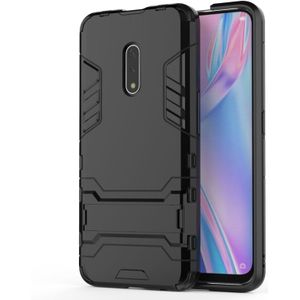 Voor OPPO K3 schokbestendige PC + TPU beschermhoes met onzichtbare houder (zwart)