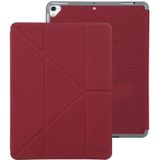 Mutural King Kong Series Deformation Holder Leather Tablet Case For iPad 9.7 2018 / 2017(Red)