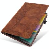 Voor Samsung Galaxy Tab A 10.1 (2016) T580/T585 Life Tree Series Horizontale Flip Lederen case met Holder &amp; Card Slots &amp; Pen Slot(Bruin)