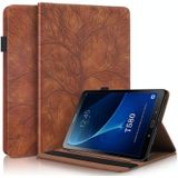Voor Samsung Galaxy Tab A 10.1 (2016) T580/T585 Life Tree Series Horizontale Flip Lederen case met Holder &amp; Card Slots &amp; Pen Slot(Bruin)