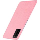 Voor Huawei Honor 30 Youth/Honor 30 Lite Schokbestendige Krokodiltextuur PC + PU Case(Roze)