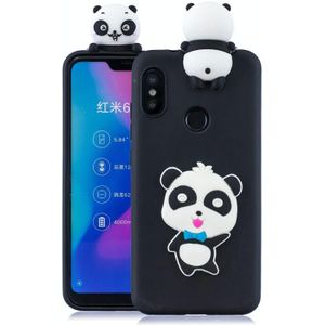 Voor Xiaomi Redmi 6 Pro 3D Cartoon Patroon Schokbestendige TPU beschermhoes (Blauwe Bow Panda)