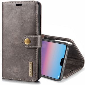 Crazy Horse textuur Flip afneembare magnetische lederen case voor Huawei P20 Pro  met houder &amp; kaartsleuven &amp; portemonnee (grijs)