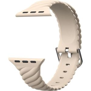 Solid Color Twist Silicone Vervanging Strap Horlogeband voor Apple Watch Series 6 &amp; SE &amp; 5 &amp; 4 44mm / 3 &amp; 2 &amp; 1 42mm (Pink Sand)
