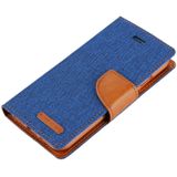 MERCURY GOOSPERY CANVAS DIARY for iPhone 8 &amp; 7 Canvas textuur horizontale Flip leren Case met Card Slots &amp; portemonnee &amp; Holder(Dark Blue)