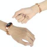 Voor Xiaomi Mi Band 5/6 kraal stalen ketting metalen horlogeband (ros�é goud)