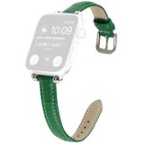 Bamboo Joint with Beads Leather Replacement Strap Watchband For Apple Watch Series 6 &amp; SE &amp; 5 &amp; 4 44mm / 3 &amp; 2 &amp; 1 42mm(Green)