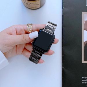 Bliksemvorm Roestvrijstalen vervangende horlogeband voor Apple Watch Series 7 45mm / 6 &amp; SE &amp; 5 &amp; 4 44mm / 3 &amp; 2 &amp; 1 42mm