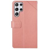 For Samsung Galaxy S23 Ultra 5G HT01 Y-shaped Pattern Flip Leather Phone Case(Pink)