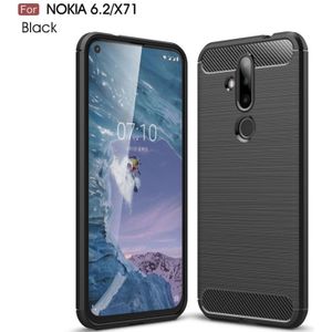 Brushed Texture Carbon Fiber TPU Case for Nokia 6.2 / X71(Black)