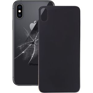 Gemakkelijk vervanging grote camera gat glas terug batterij cover met lijm voor iPhone X (zwart)