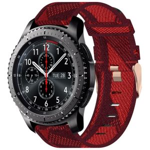 Voor Samsung Gear S3 Frontier 22 mm nylon geweven horlogeband