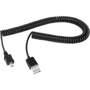 micro USB data sync laad coiled kabel / spring kabel voor samsung galaxy s iv / i9500 / i9300 / n7100 / nokia lumia series / lg optimus series / htc  lengte: 45cm (kan uitgerekt worden tot max. 2m)