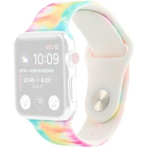 Siliconen geschilderde patroonvervanging horlogeband voor Apple Watch Series 6 &amp; SE &amp; 5 &amp; 4 44mm / 3 &amp; 2 &amp; 1 42mm (A)