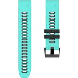 Voor Garmin Fenix 5x plus 26 mm Silicone Sports Two-Color Watch Band (Mint Green+Blue)