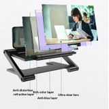 Opvouwbare pull-out lifting mobiele telefoon scherm high-definition versterker anti-blauw licht 3D versterker 8 inch (zwart)
