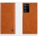 Voor Samsung Galaxy Note 20 Ultra NILLKIN QIN-serie Crazy Horse Texture Horizontale Flip Lederen case met kaartsleuf (bruin)