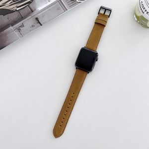 Crazy Horse Texture Matte vervangende horlogeband voor Apple Watch Series 7 41mm / 6 &amp; SE &amp; 5 &amp; 4 40mm / 3 &amp; 2 &amp; 1 38mm