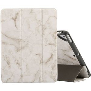 Marmeren textuur patroon horizontale flip case voor iPad 9 7 (2018)  met drie-opvouwbare houder &amp; Pensleuven (grijs)