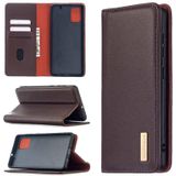 Voor Samsung Galaxy A71 2 in 1 Afneembare Magnetische Horizontale Flip Originele lederen kast met Holder &amp; Card Slots &amp; Wallet(Donkerbruin)