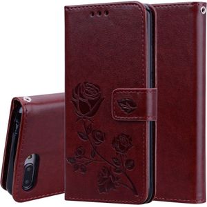 Rose reliëf horizontale Flip PU lederen case voor Huawei Honor 10 lite  met houder &amp; kaartsleuven &amp; portemonnee (bruin)