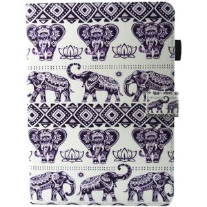 Voor iPad 9 7 (2018) &amp; iPad 9.7 inch 2017 / iPad Air / iPad Air 2 universele olifant Lotus patroon horizontale Flip leren beschermhoes met houder &amp; Card Slots