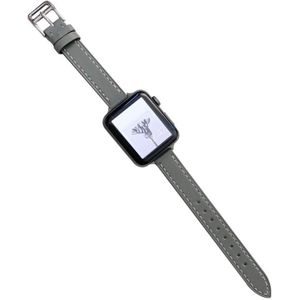 Gewone lederen horlogeband voor Apple Watch Series 7 41mm / 6 &amp; SE &amp; 5 &amp; 4 40mm / 3 &amp; 2 &amp; 1 38mm (B)