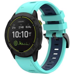 Voor Garmin Enduro 26 mm tweekleurige sport siliconen horlogeband (mintgroen + blauw)