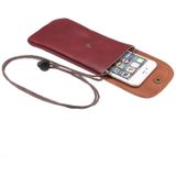 Universele verticale PU lederen Case / telefoon leerzak met koord voor iPhone 6s Plus  Galaxy Note 5 &amp; opmerking 4 / S7 / S6 edge +  Huawei P8 &amp; P7 / eren 6(Dark Red)
