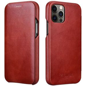 Icarer First Layer Cowhide Horizontal Flip Phone Case voor iPhone 12 Pro Max