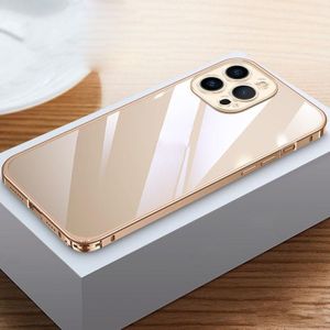 Metalen frame HD transparant telefoonhoesje voor iPhone 14 Pro