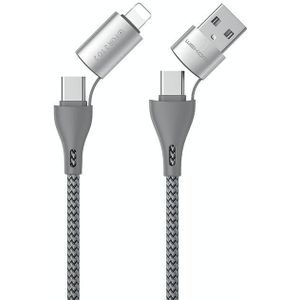 WK WDC-112 4 in 1 Dual Type-C / USB-C + USB + 8-pins Multi-Function Interchange Charging Cable (Silver)